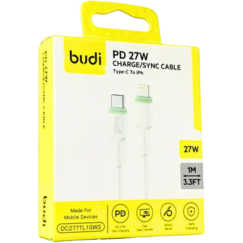 Budi DC258TL Cable 1m 27W Silicone Material Mascom International.webp